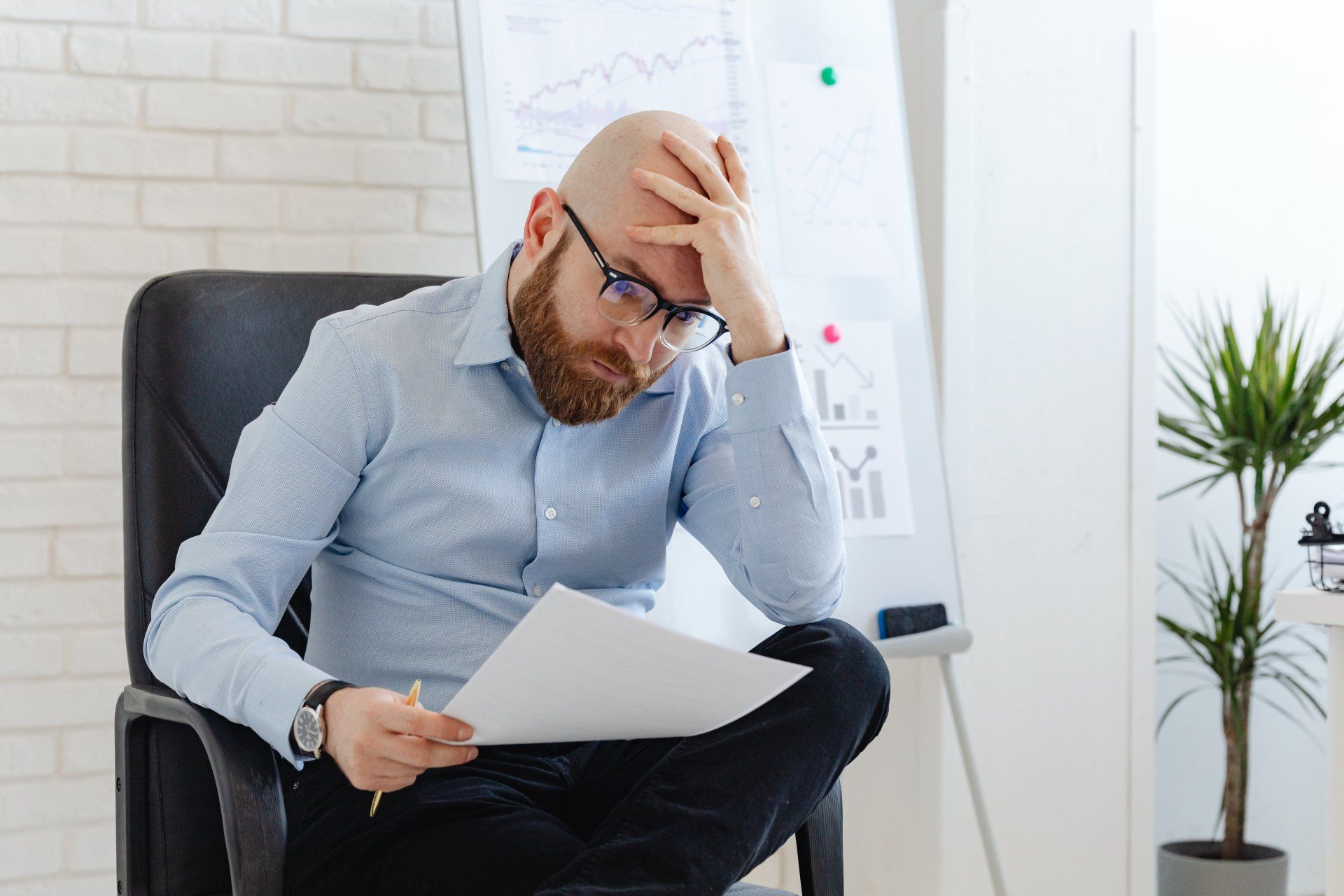 man with SMP work done on head