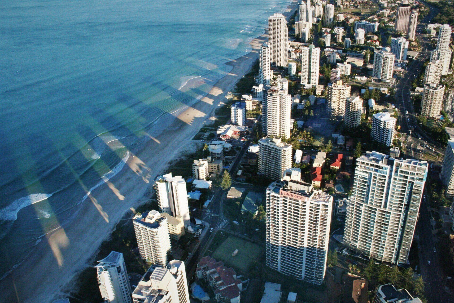 Aerial view of Gold Coast, Australia.