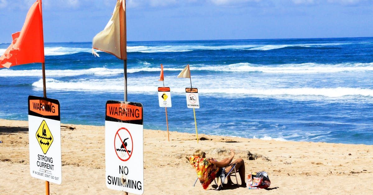 Beach flag warnings in Virginia Beach, VA