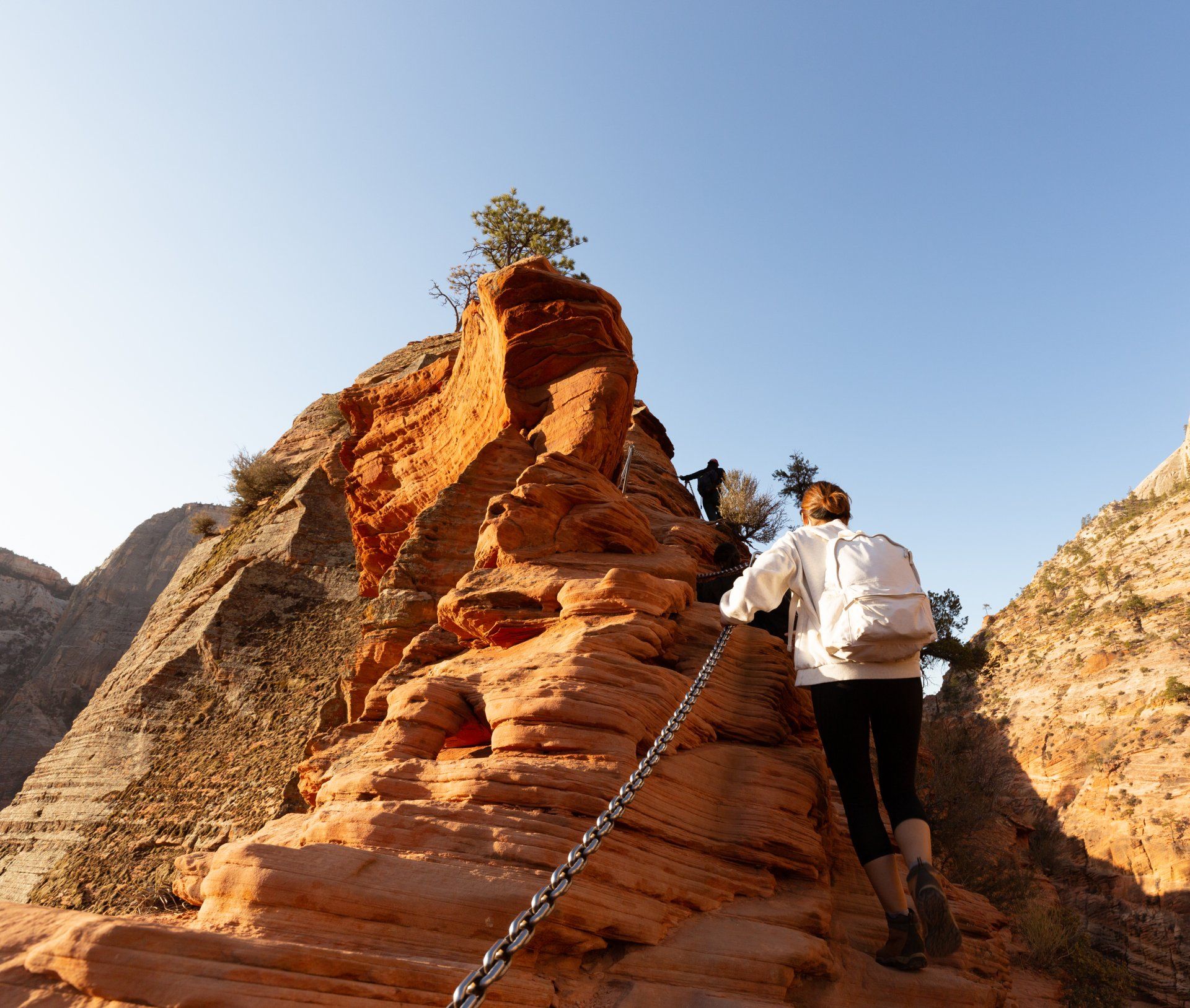 hiker on angels landing