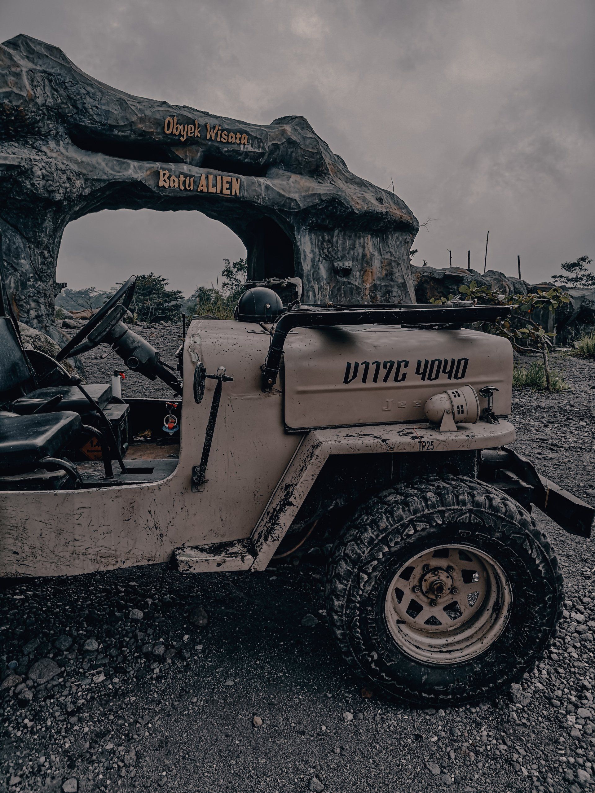 Jeep at Merapi Volcano