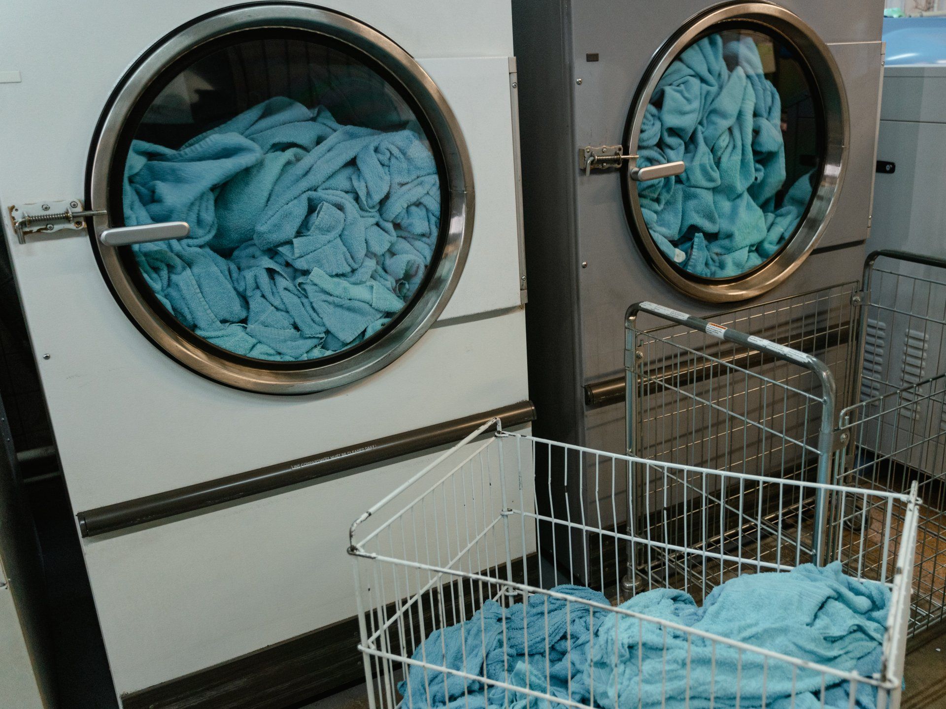 two dryers with load