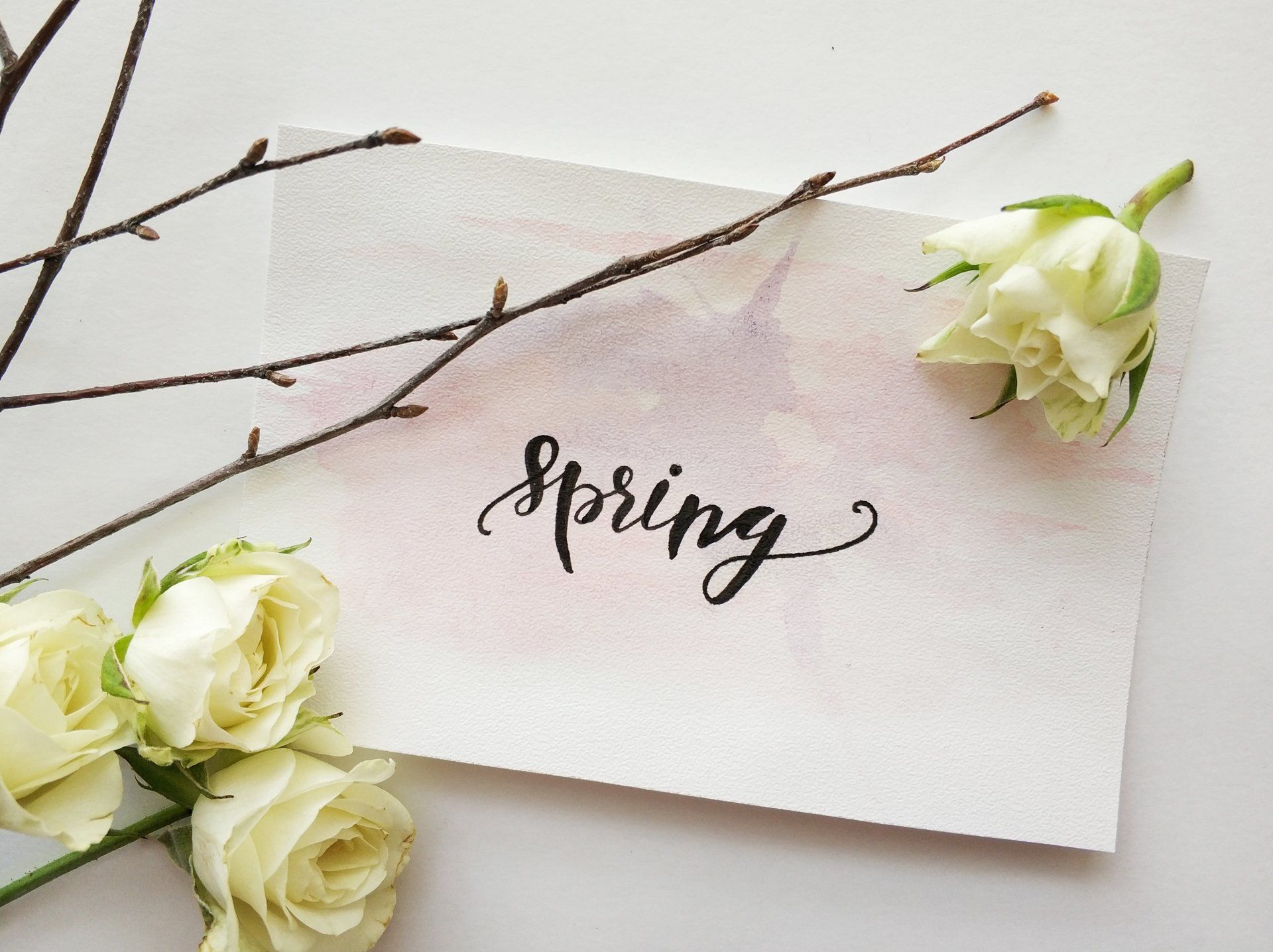 a piece of paper with the word spring written on it