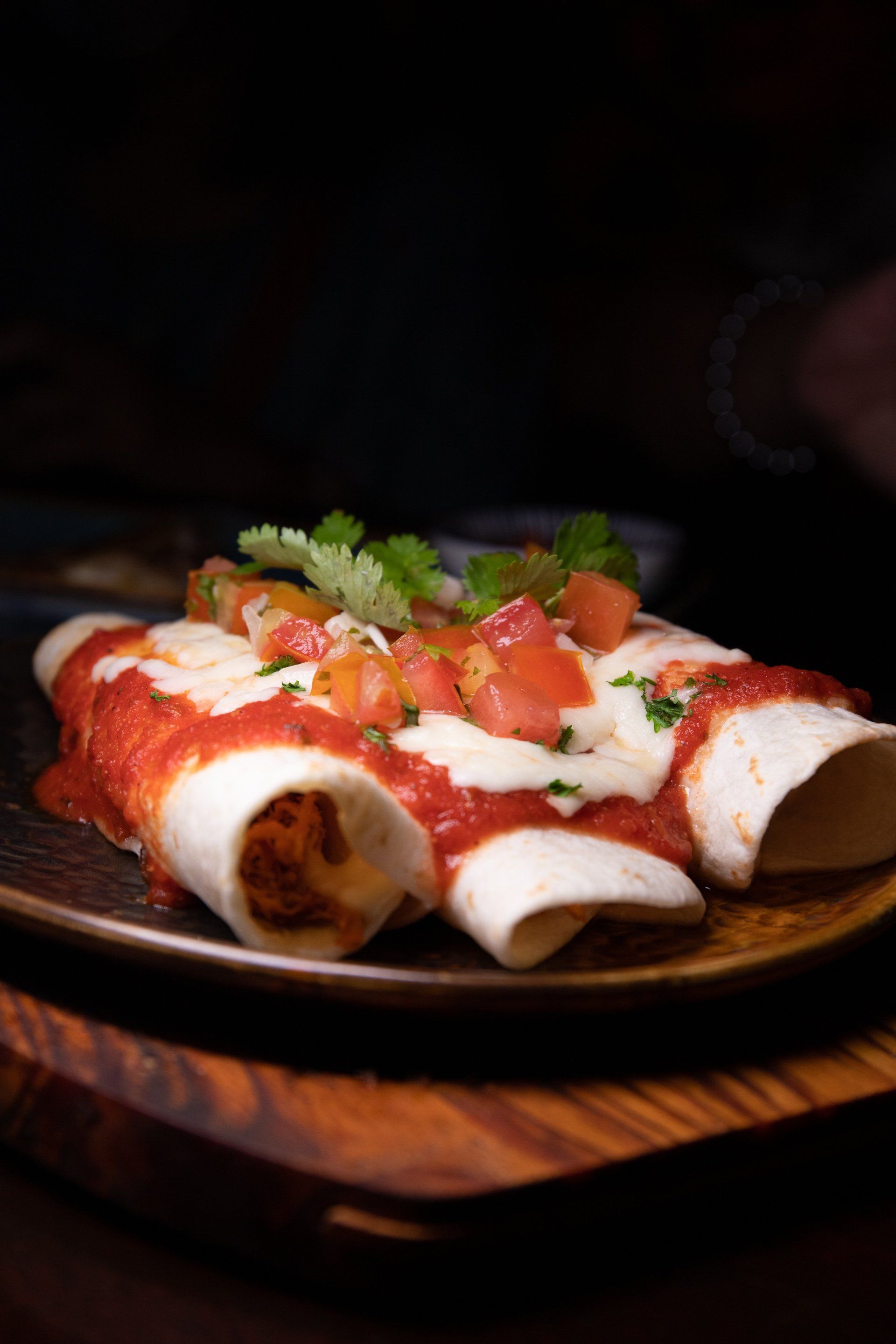 A close up of a plate of food on a table.