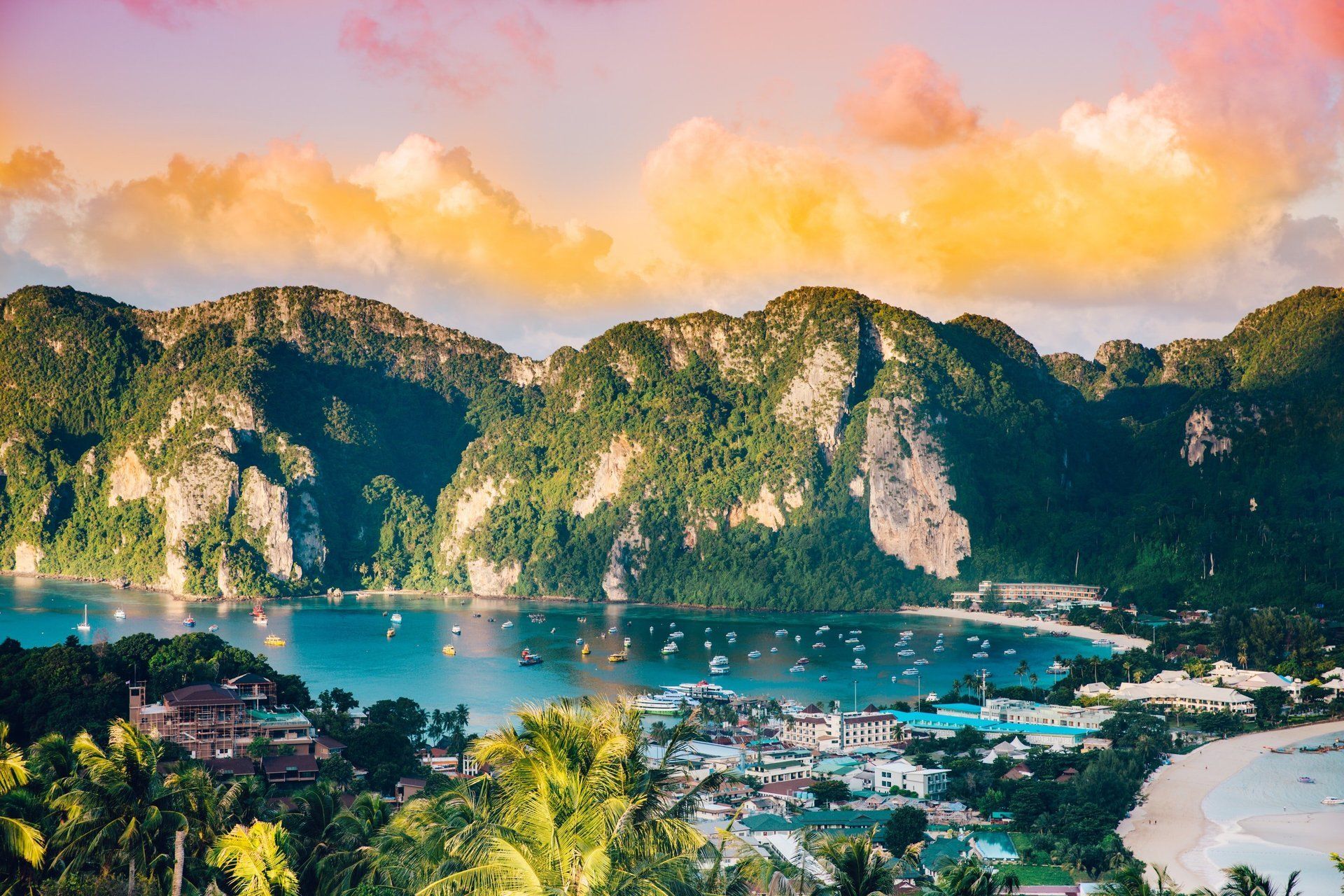 Iconic Phi Phi Islands, only accessible by yacht where beauty meets nightlife.