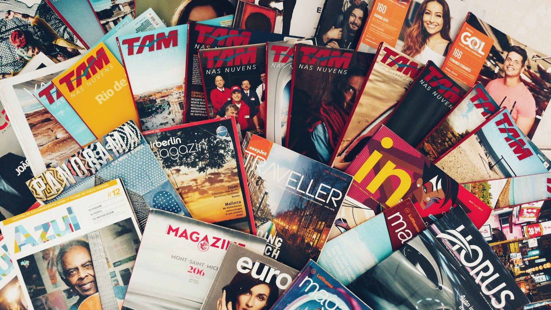 pile of magazines
