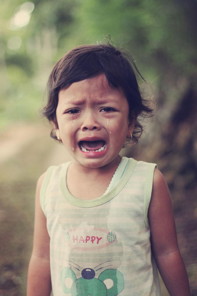 crying child needs time and love to understand death