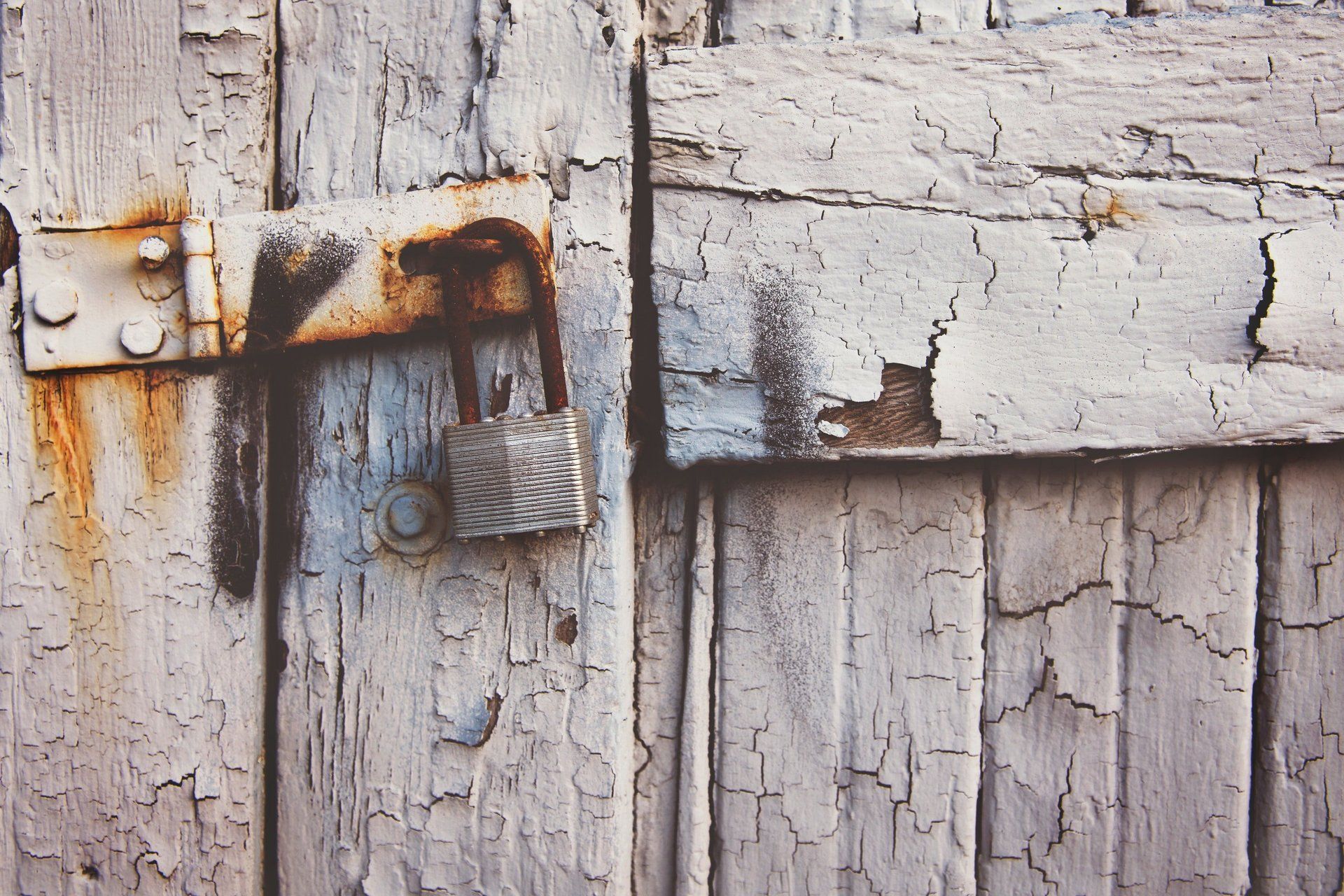 Rustic door with an old style lock
