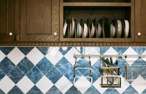 View of kitchen tile work 
