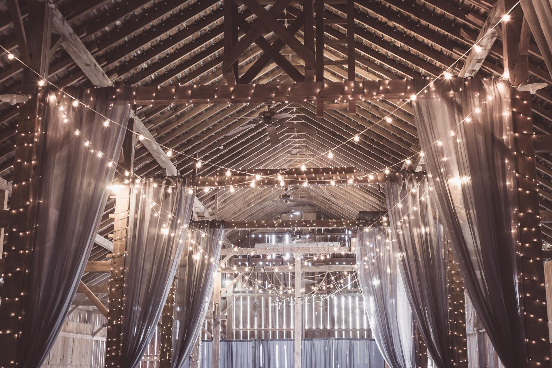 venue with several string lights