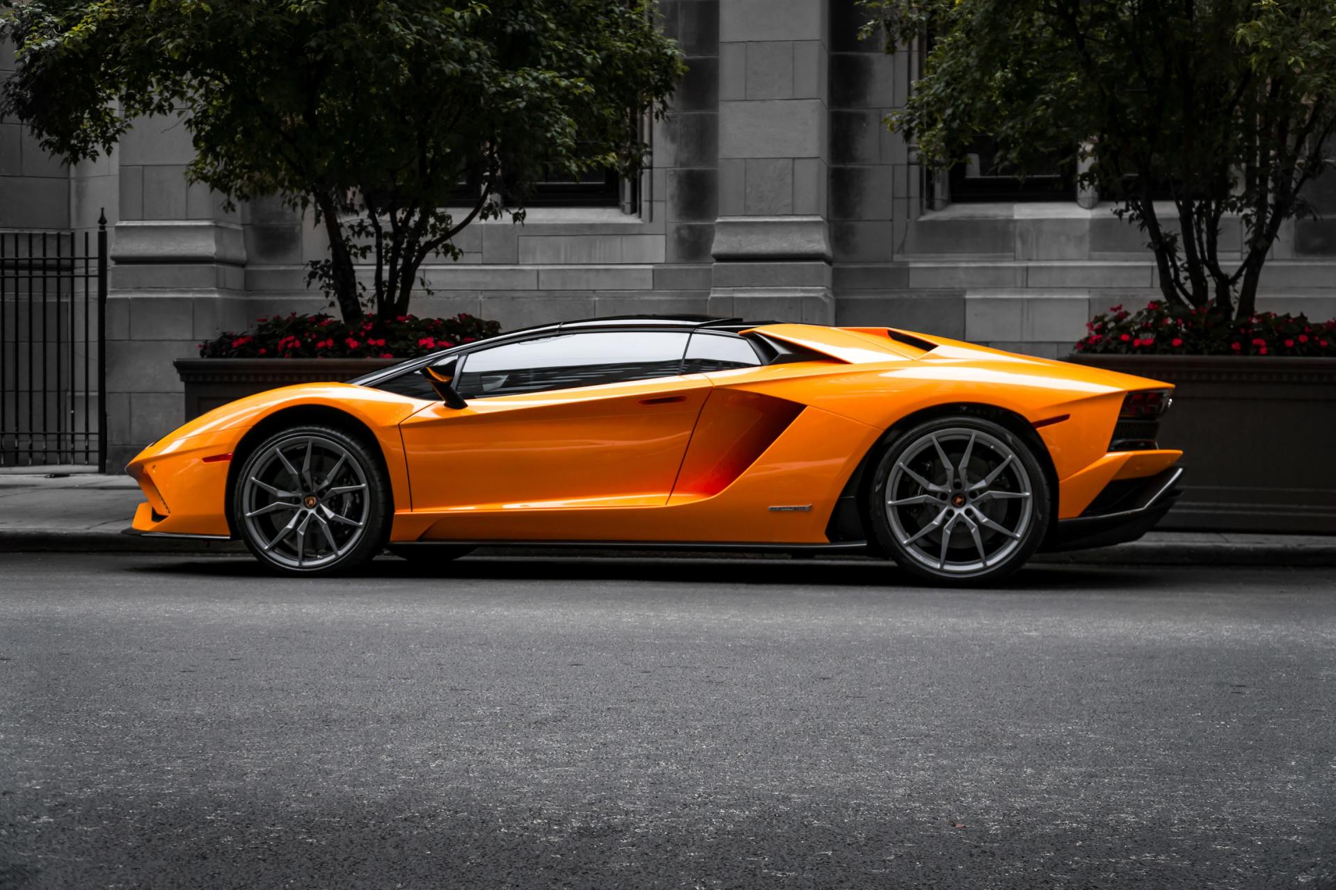 orange Lamborghini Aventador