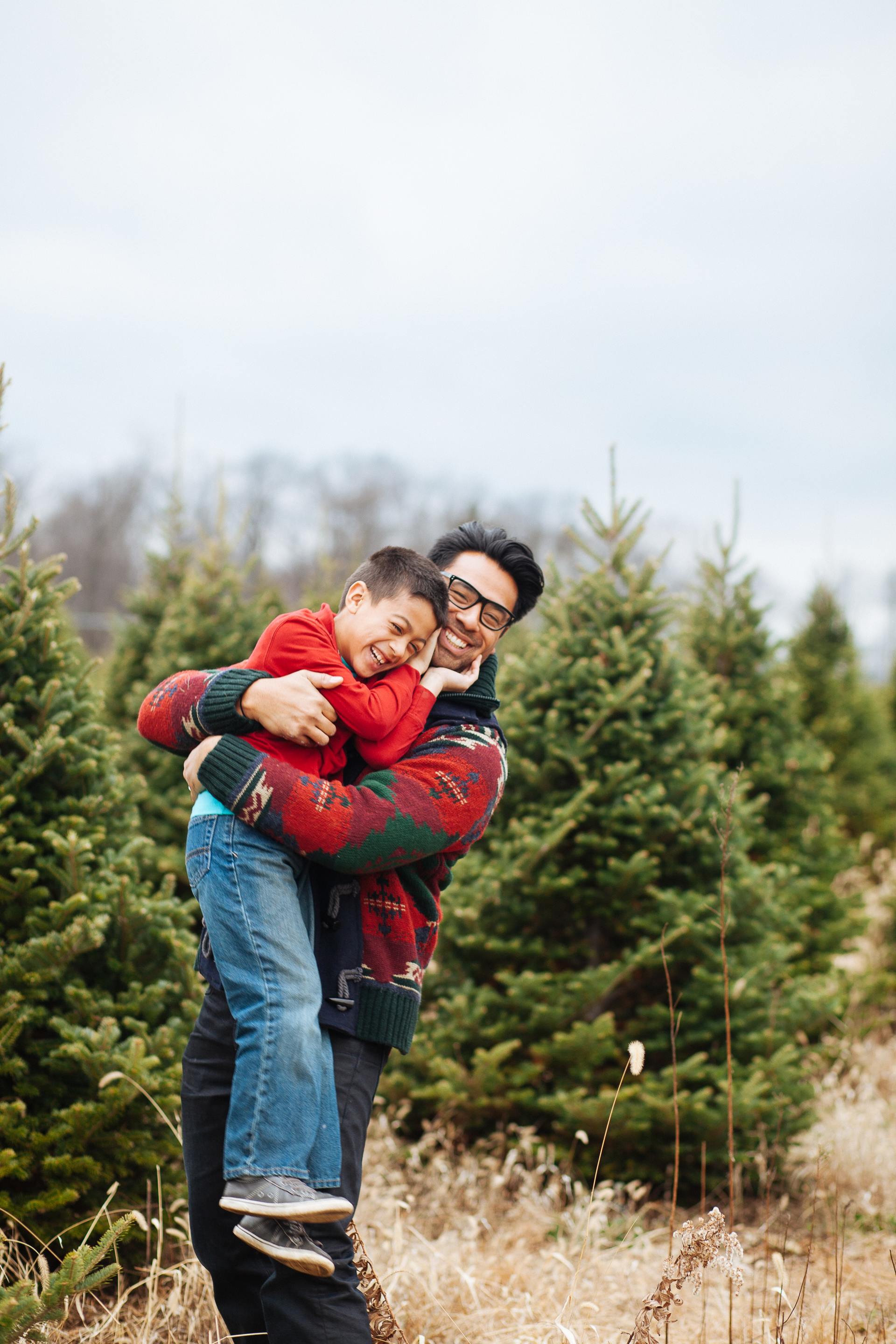 Wisconsin Christmas tree hunting outdoors