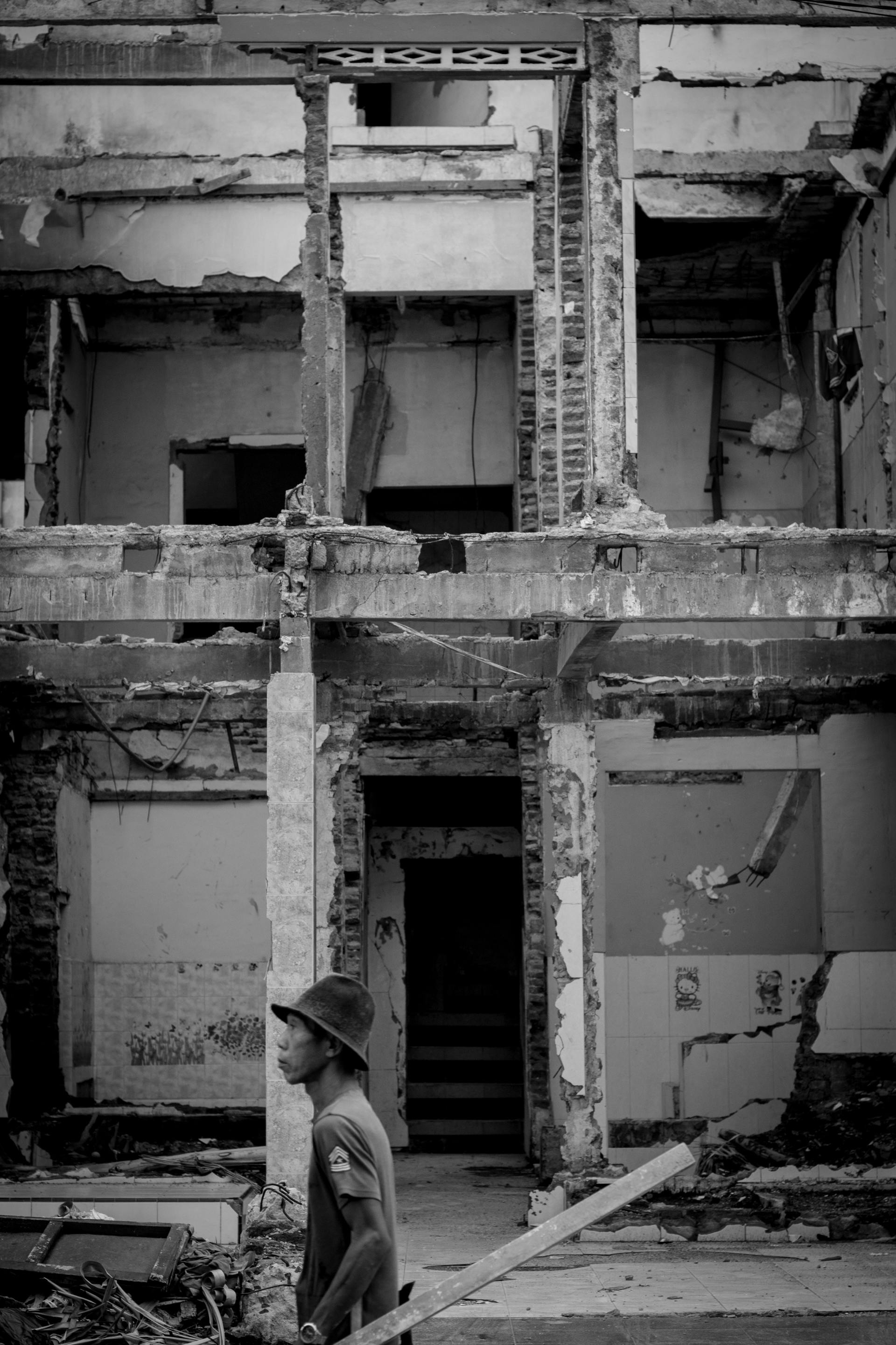 Building under demolition