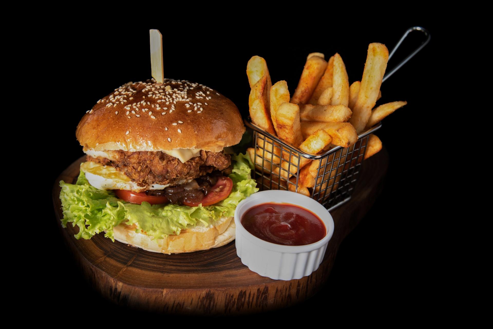 burger and fries image