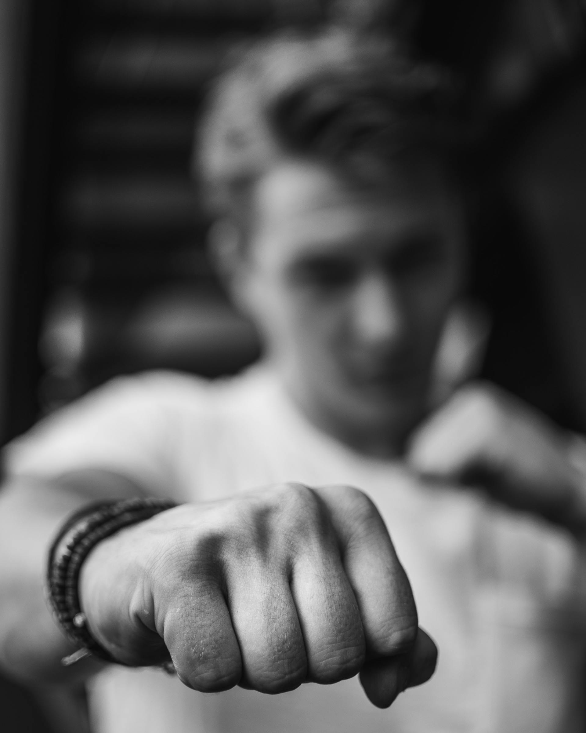 personal holding up fist