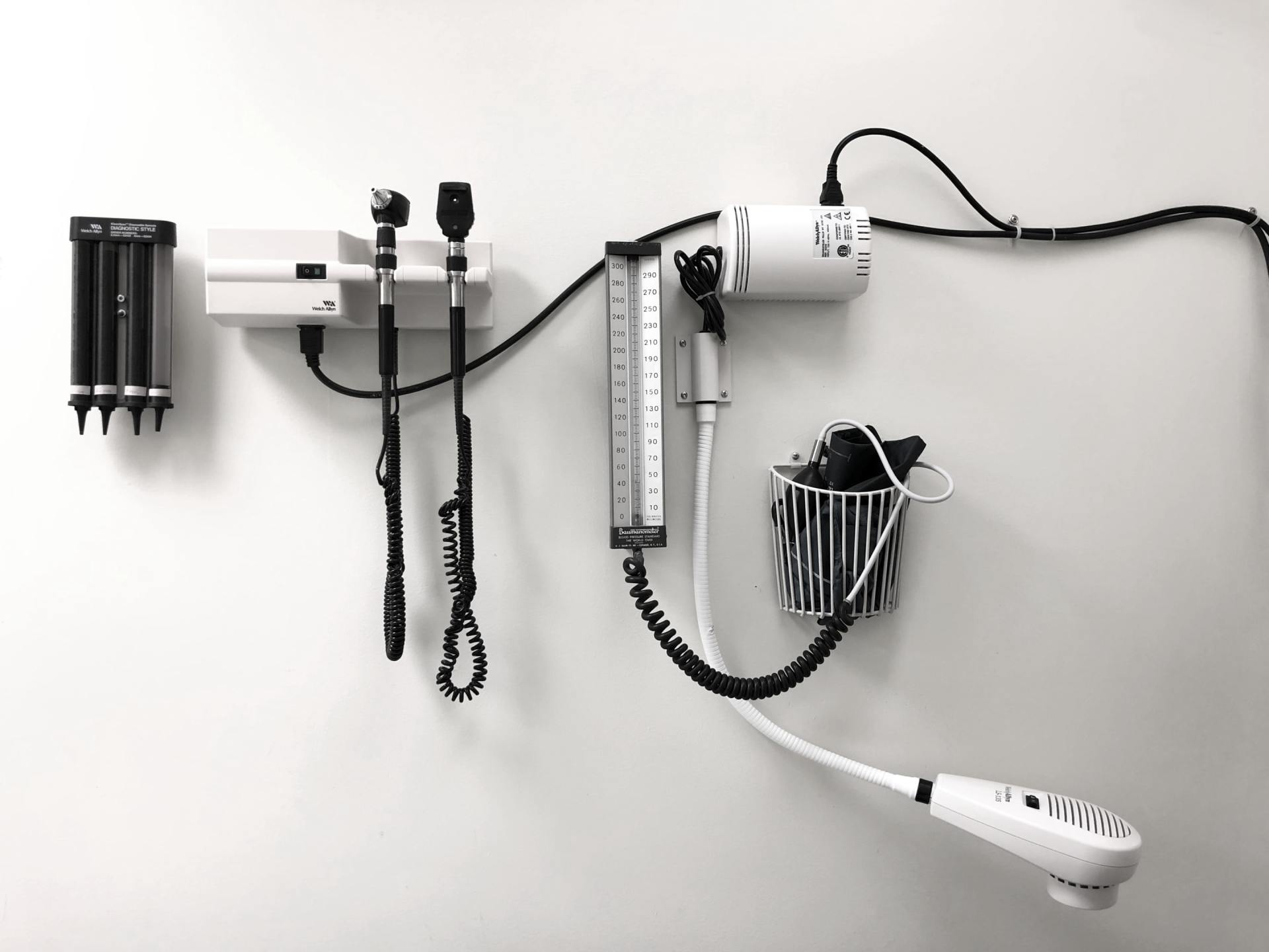 Medical equipment on wall