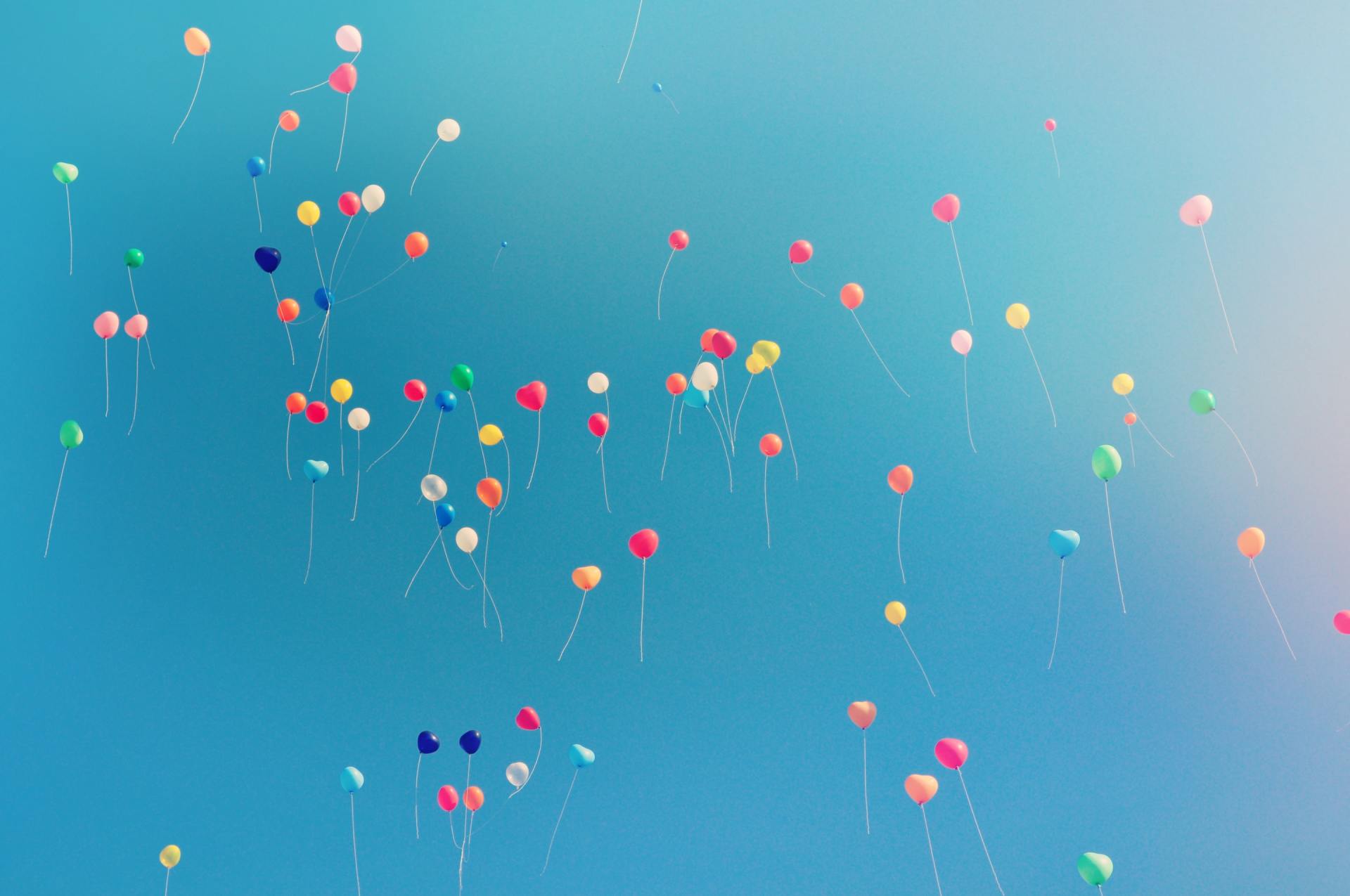 Balloons floating away