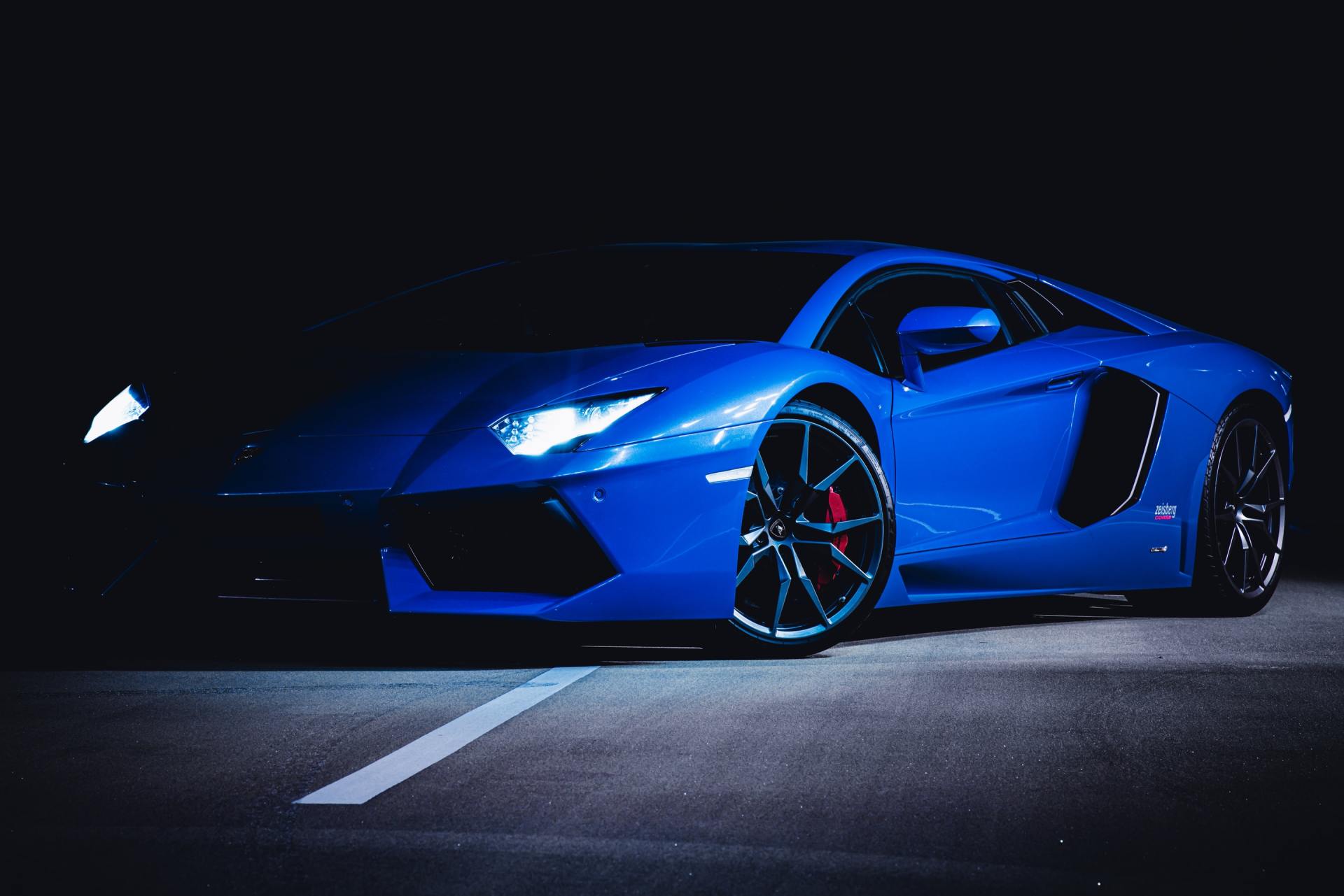 electric blue Lamborghini Aventador S