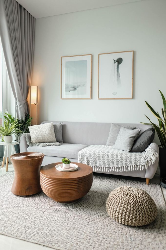 A homely living room with a sofa and coffee table