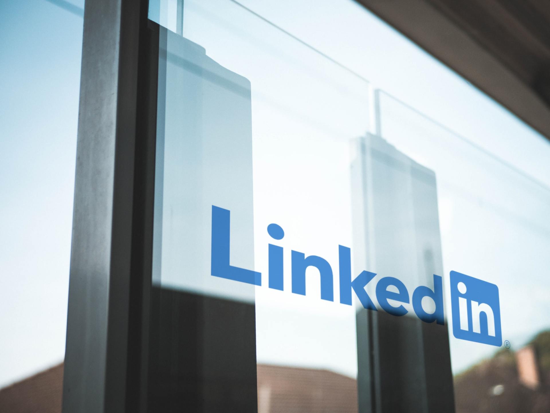 Window with LinkedIn logo