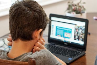 Young boy on a computer