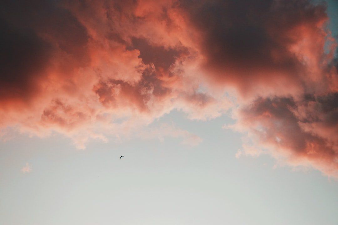 sky with dark and pink red clouds