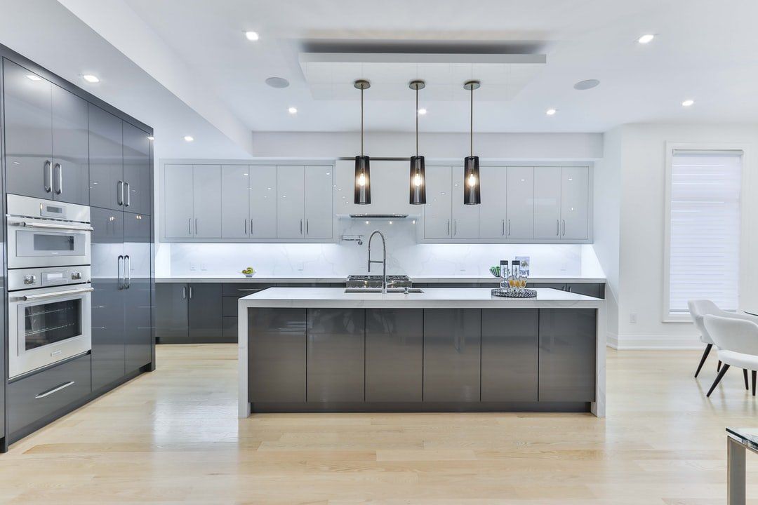 White and Charcoal Kitchen
