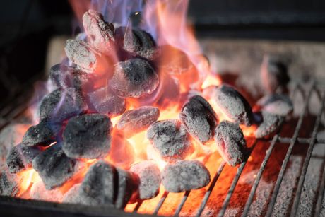 Charcoal BBQ Burning