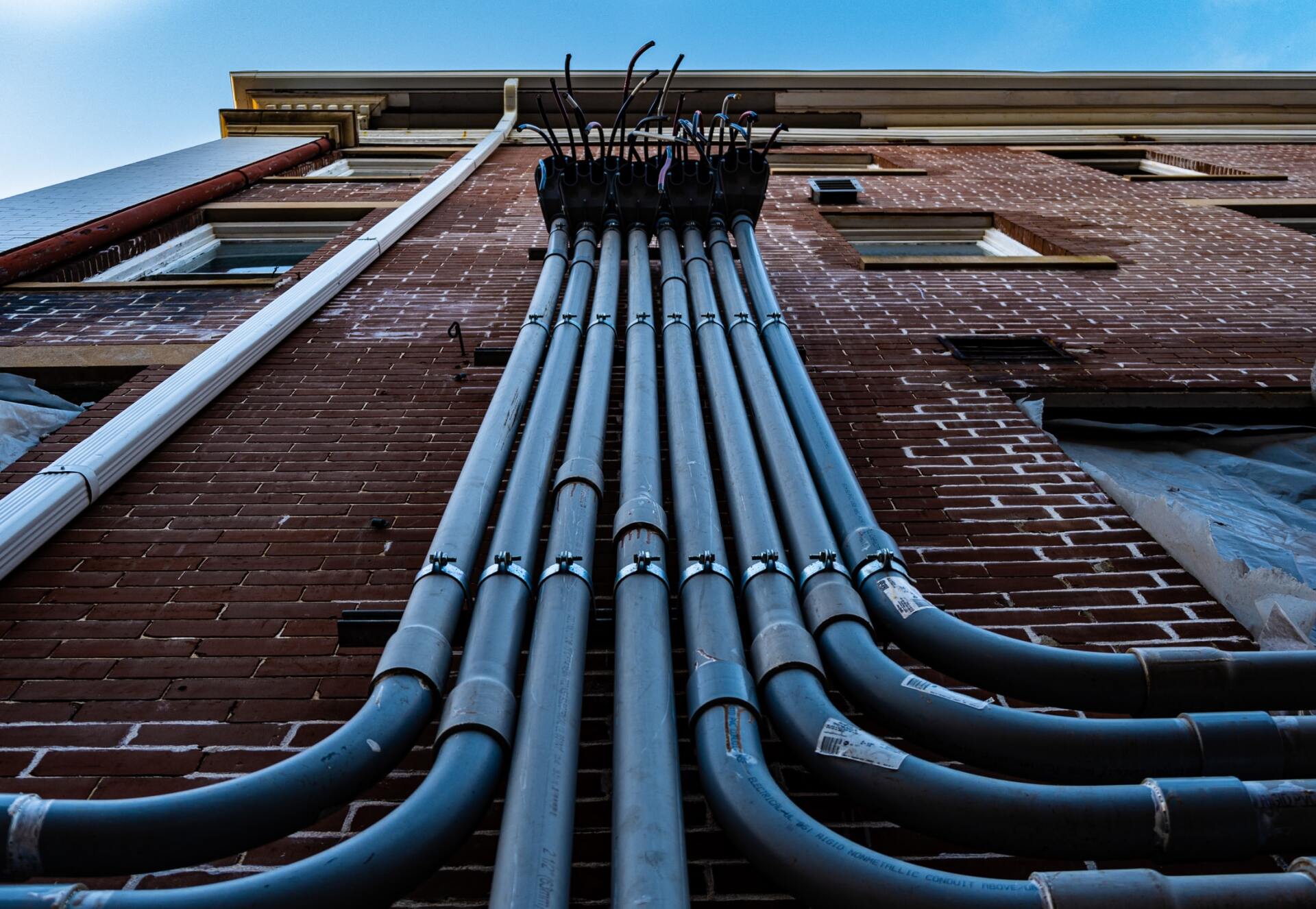 Image of Pipes on the side of a building