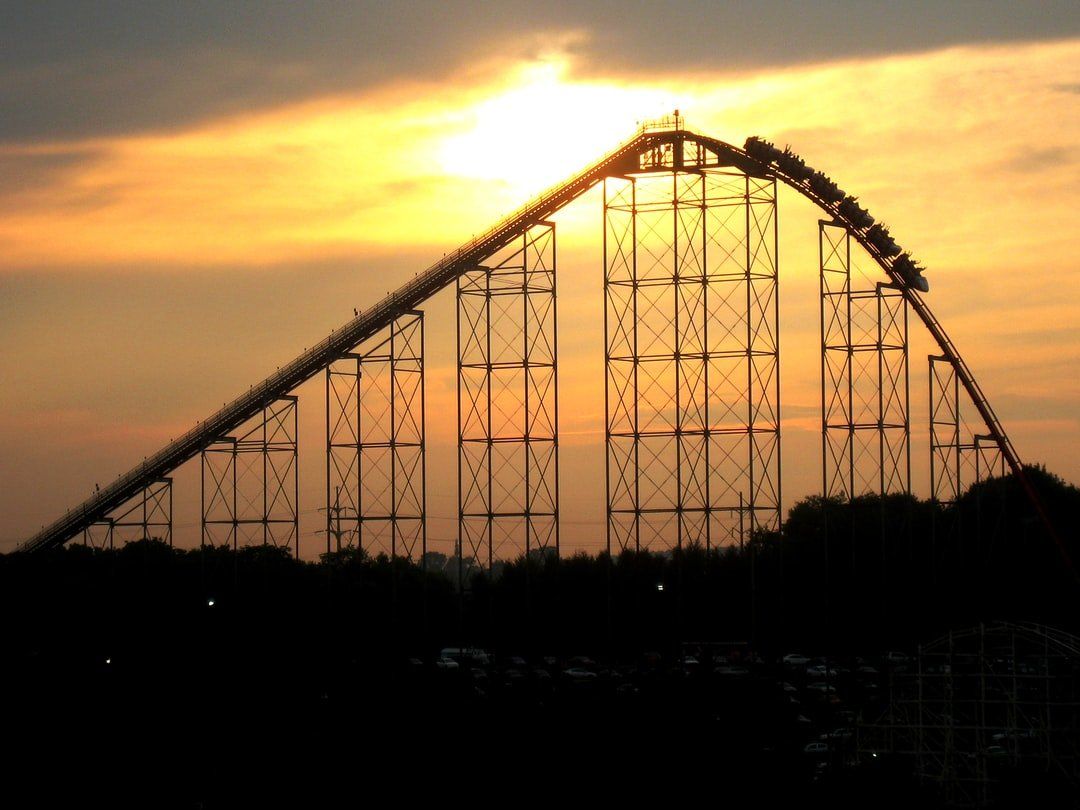 rollercoaster in sunset