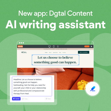 New AI content generation app in the Duda App Store: Dgtal Content