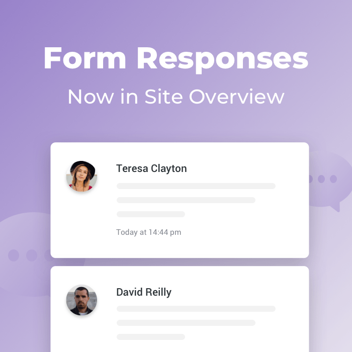 form responses in site overview