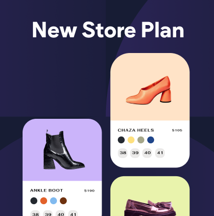 a screenshot of a new store plan with shoe products