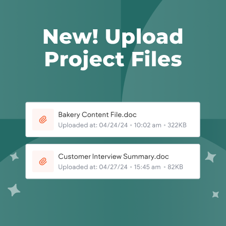 A poster that says `` new ! upload project files ''