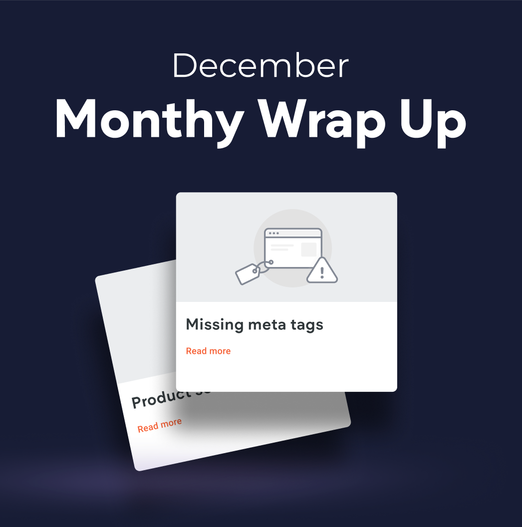 Screenshots of product updates with the title December Monthly Wrap Up