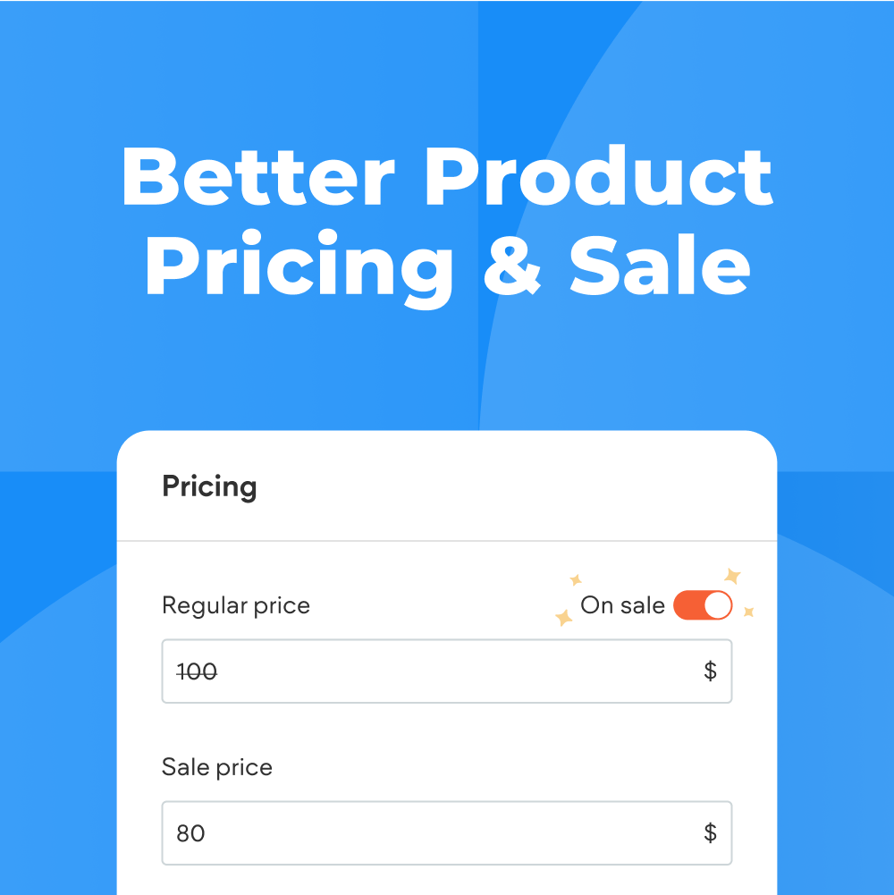 A price setting for a product on the phone, showing sale is turned on