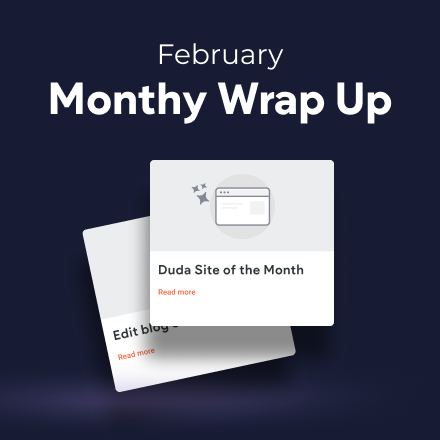 February monthly wrap up Duda site of the month